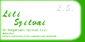 lili szilvai business card